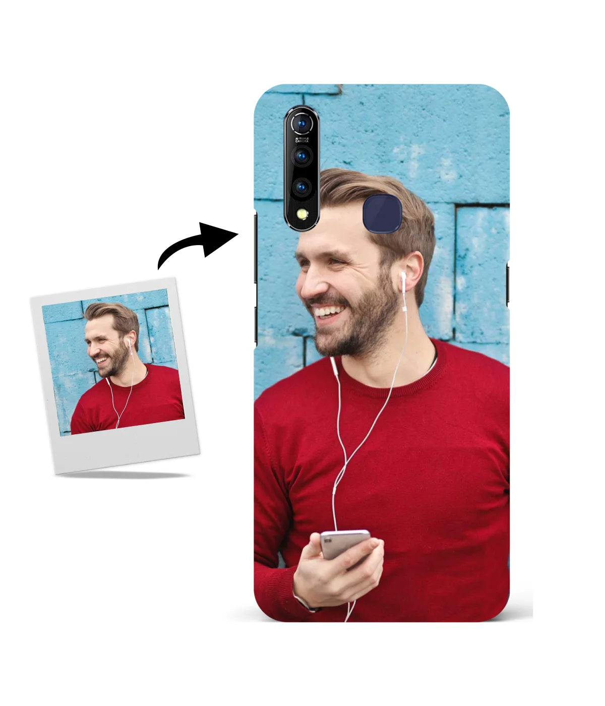 Customized Vivo Z1 Pro Slim Hard Case showing a personalized photo print.