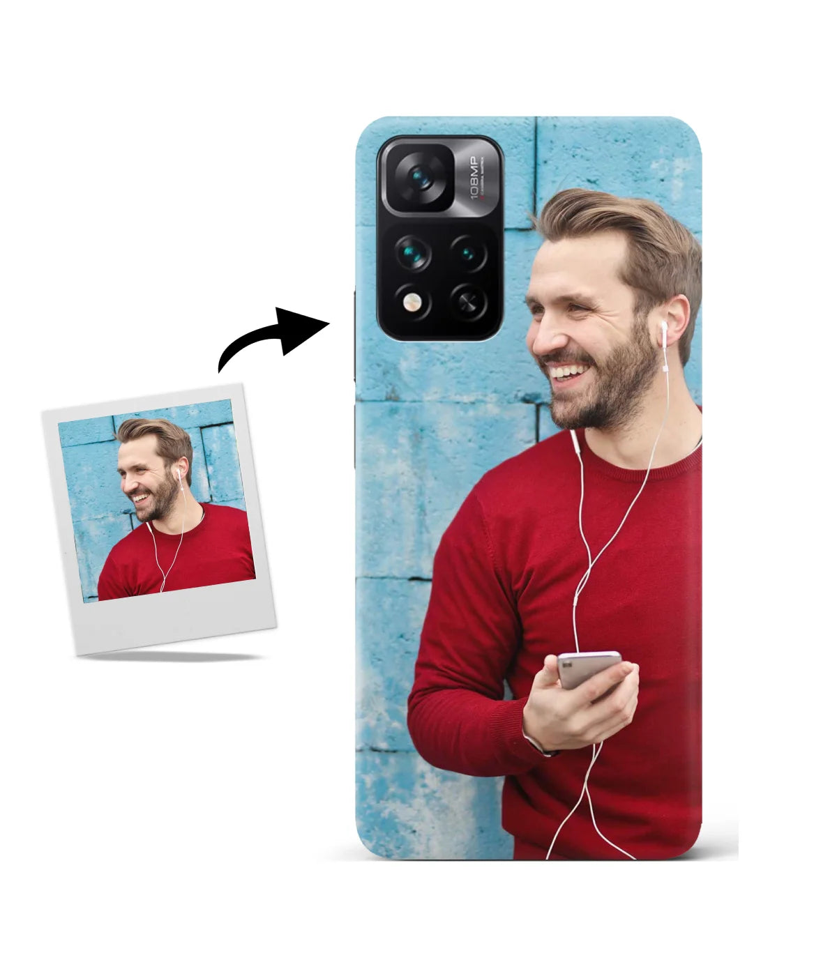 Customized Xiaomi 11I 5G Slim Hard Case showing a personalized photo print.