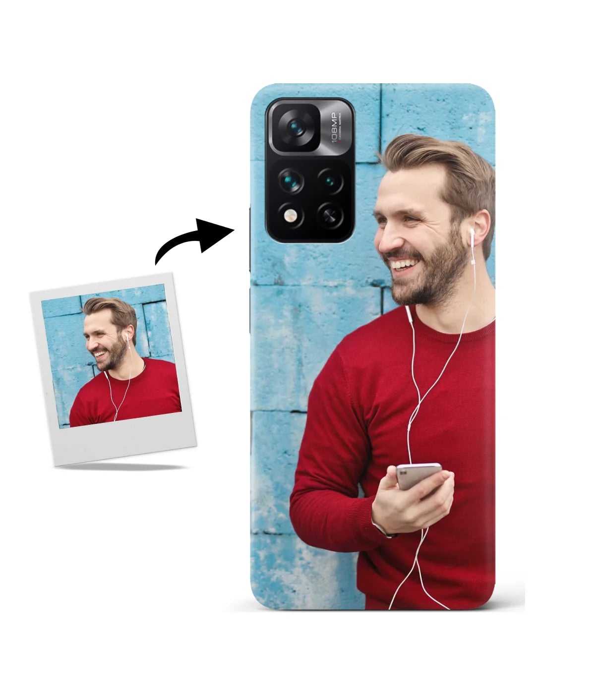 Customized Xiaomi 11I Hypercharge 5G Slim Hard Case showing a personalized photo print.