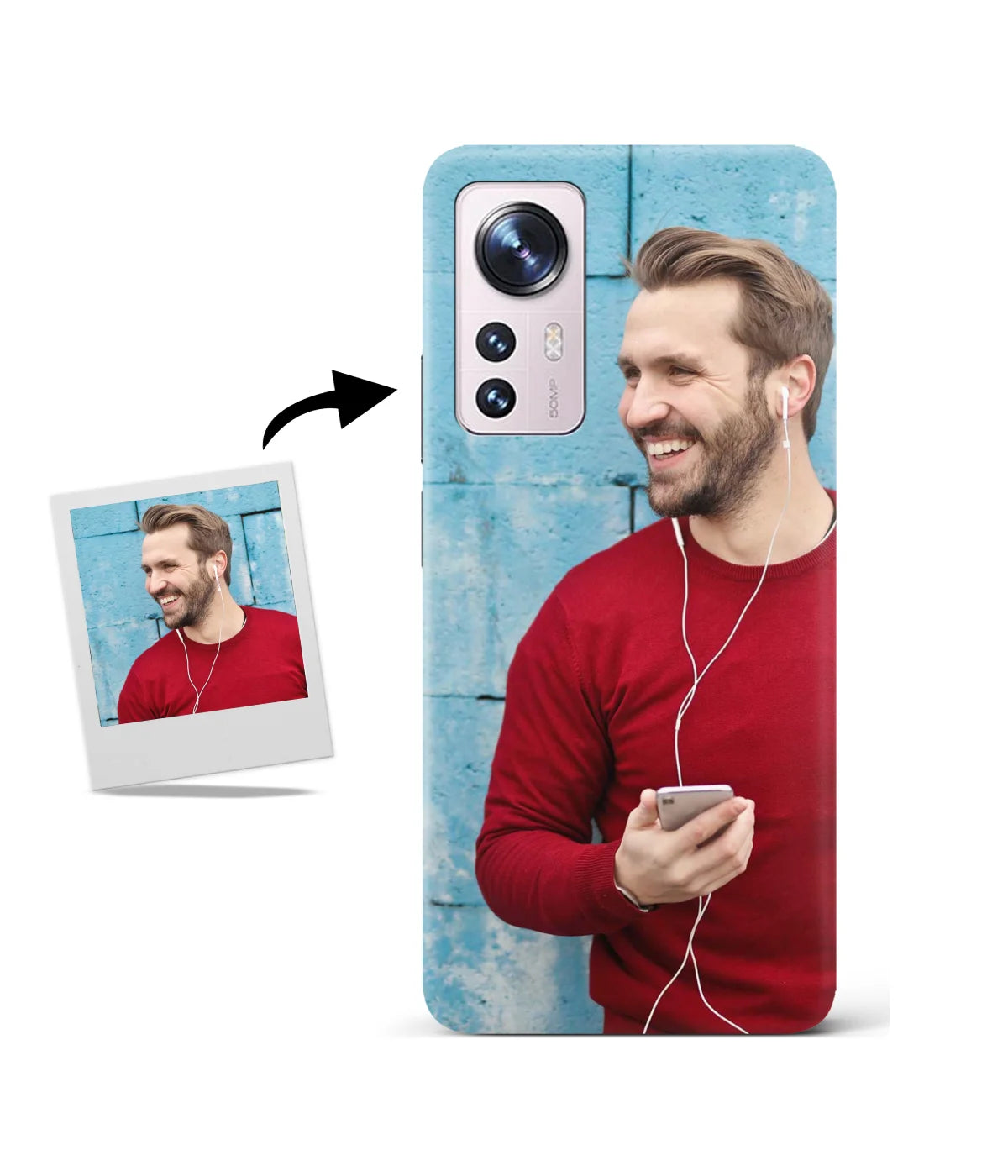 Customized Xiaomi 12 Pro 5G Slim Hard Case showing a personalized photo print.