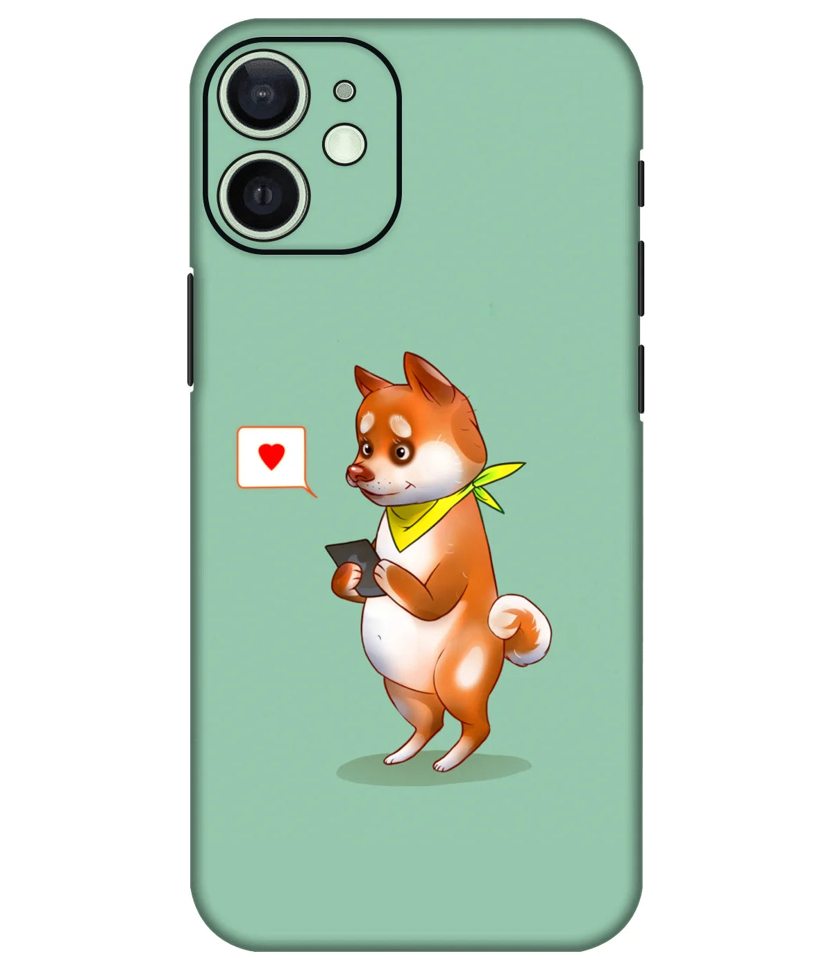 Image of a phone case featuring a mobile skin with a graphic design.