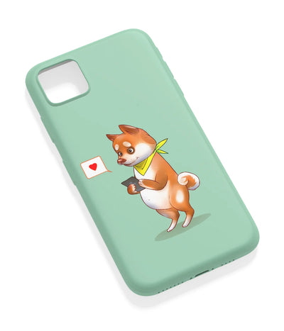 An angled view of a soft silicone case featuring a vibrant design.