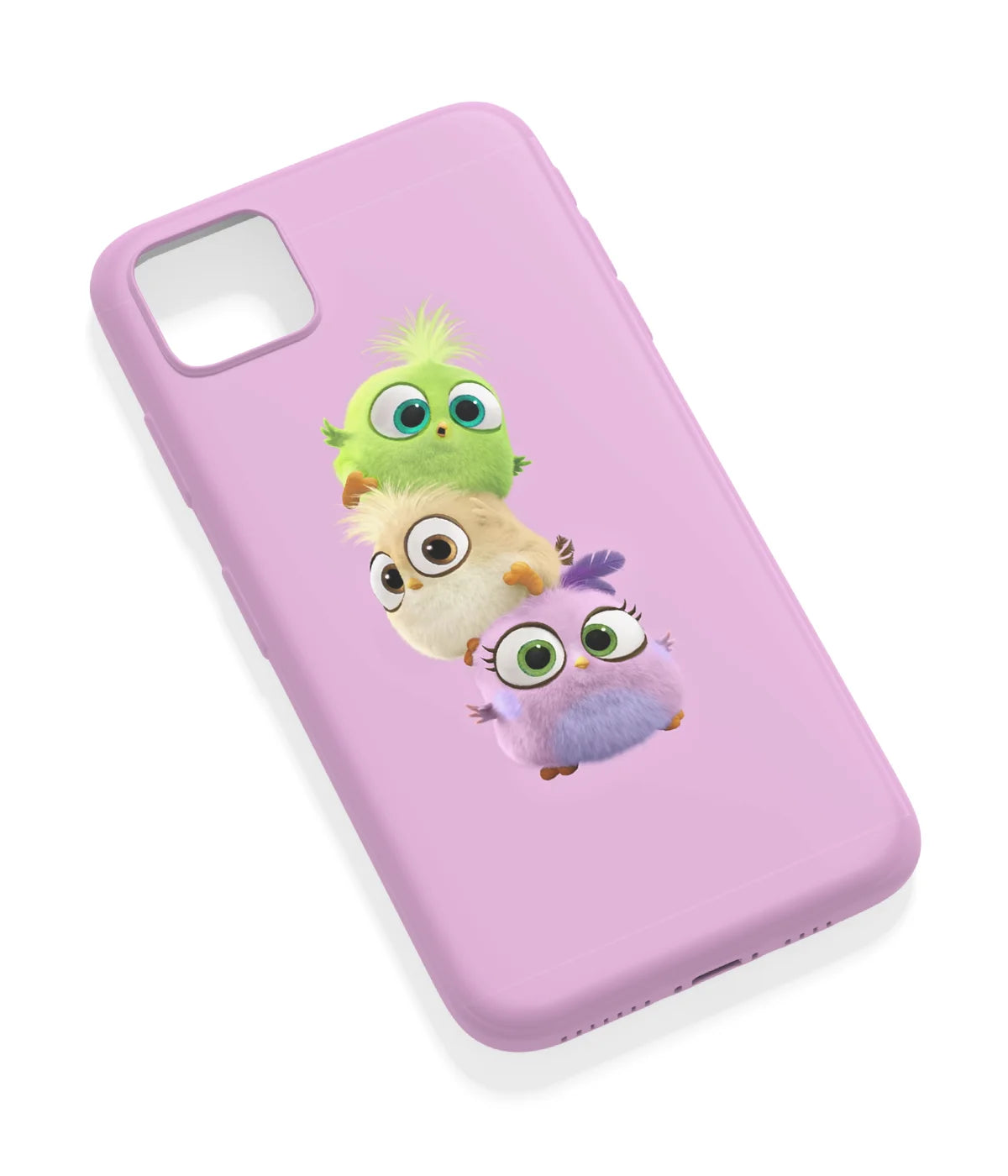 An angled view of a soft silicone case featuring a vibrant design.