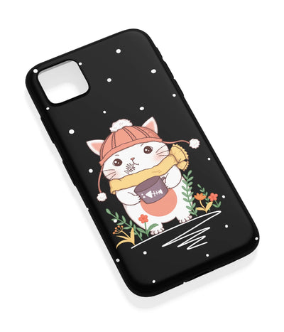 An angled view of a soft silicone case featuring a vibrant design.
