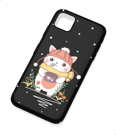 An angled view of a soft silicone case featuring a colorful design.