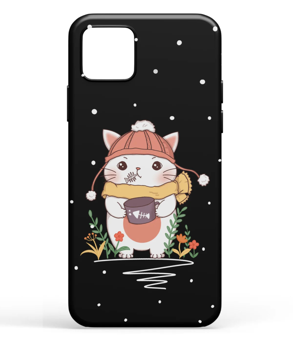 A front-on view of soft silicone phone case with a colorful design.
