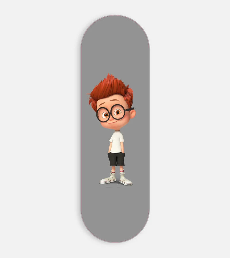 Mobile phone grip slider with a colorful design on a white background