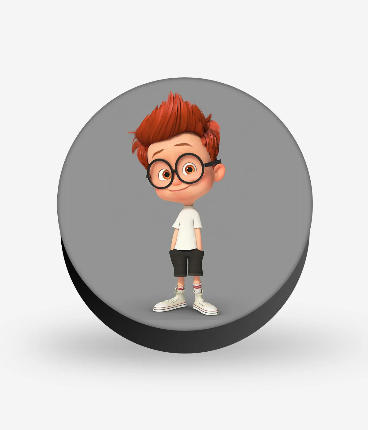 Mobile phone grip with a colorful design on a white background