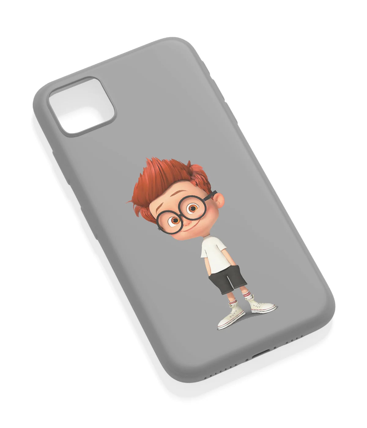 An angled view of a soft silicone case featuring a vibrant design.