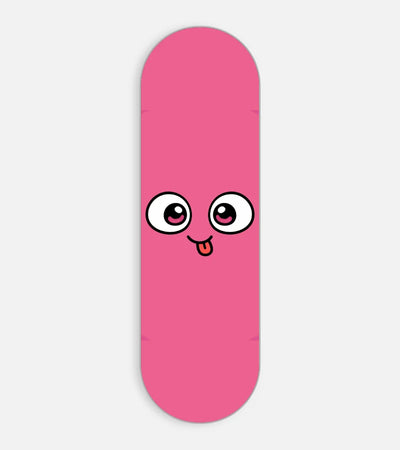 Mobile phone grip slider with a colorful design on a white background