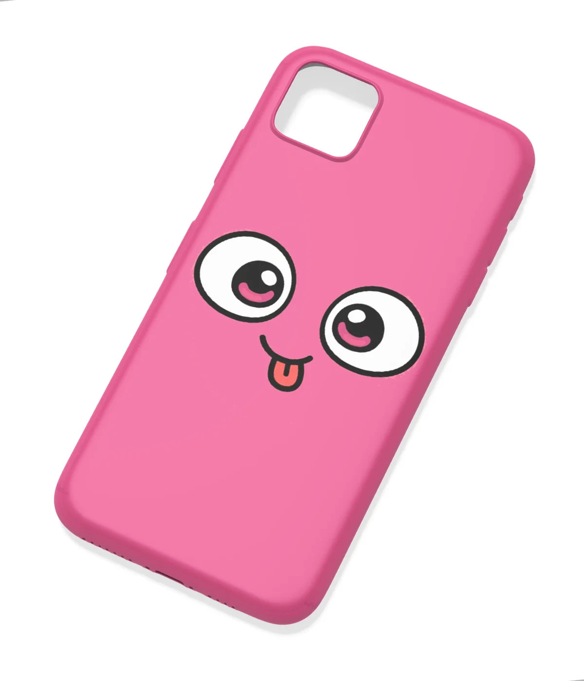 An angled view of a soft silicone case featuring a colorful design.