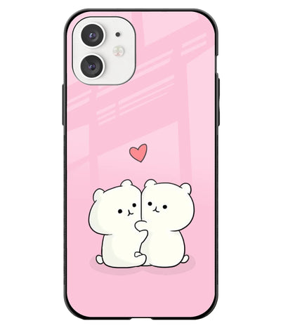 A front-on view of a glass phone case with a colorful design.