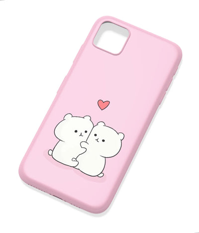 An angled view of a soft silicone case featuring a colorful design.