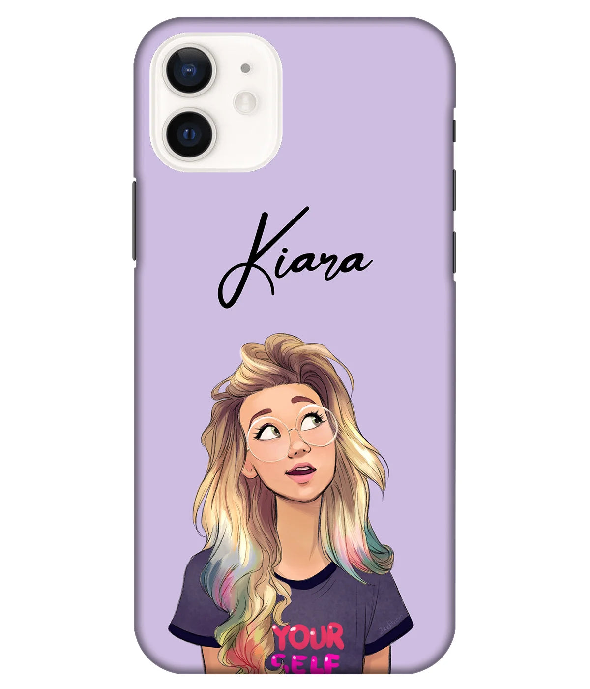 A product shot of a slim hard case with a customizable name.