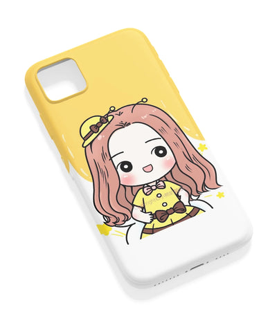 An angled view of a soft silicone case featuring a vibrant design.