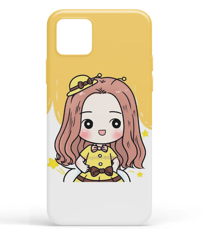 A front-on view of soft silicone phone case with a colorful design.