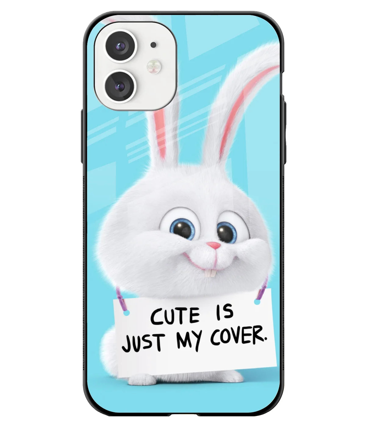 A front-on view of a glass phone case with a colorful design.