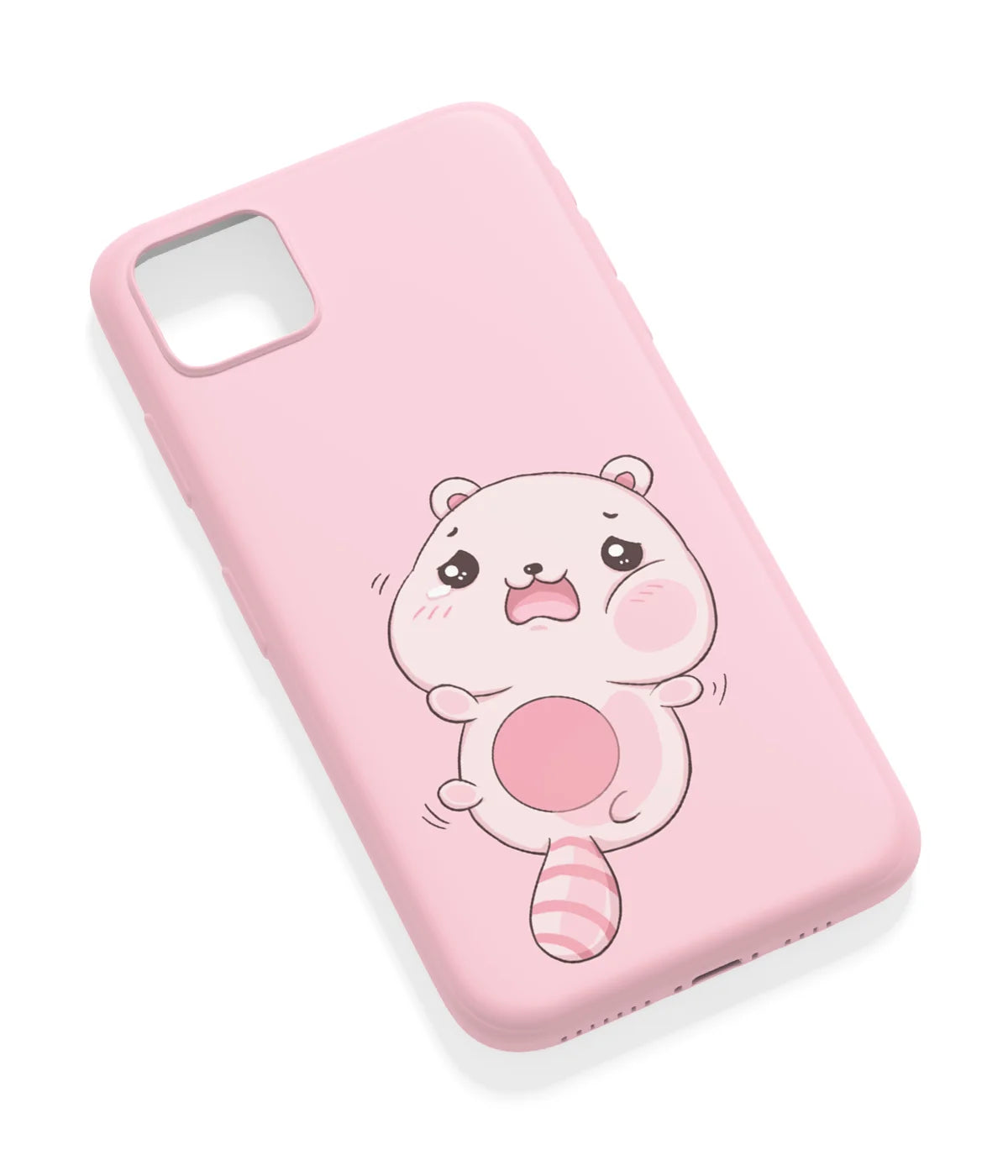 An angled view of a soft silicone case featuring a vibrant design.