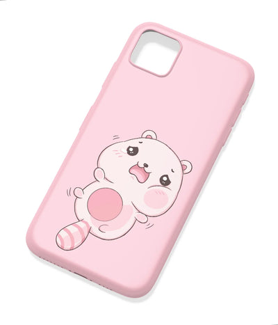 An angled view of a soft silicone case featuring a colorful design.