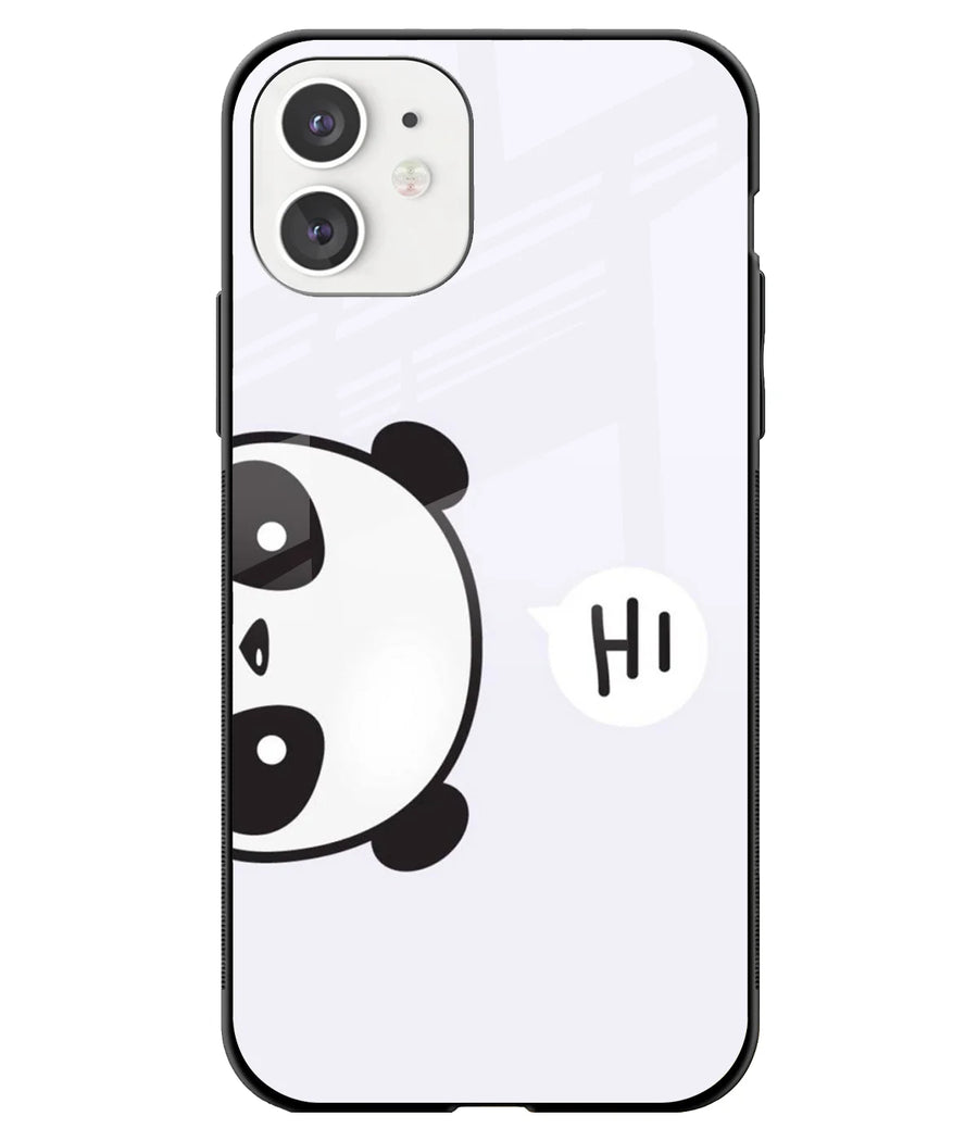 Cute Panda Peeking Glass Case