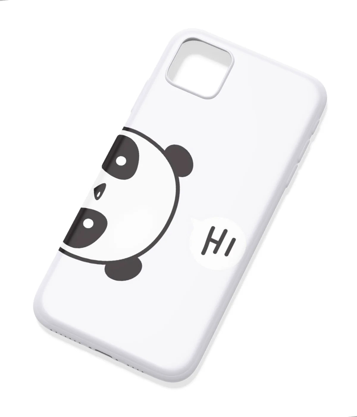 An angled view of a soft silicone case featuring a colorful design.