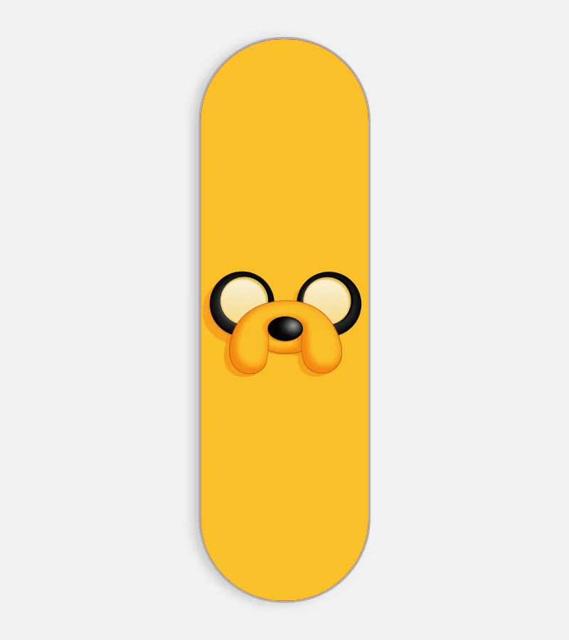 Mobile phone grip slider with a colorful design on a white background