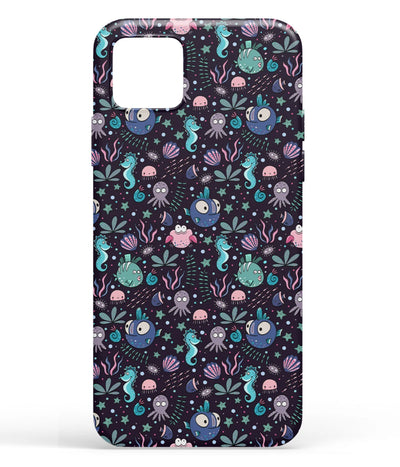 A front-on view of soft silicone phone case with a colorful design.
