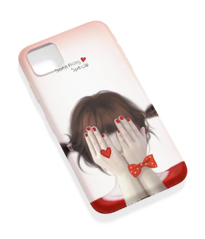 An angled view of a soft silicone case featuring a vibrant design.