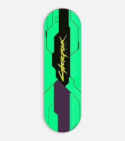 Mobile phone grip slider with a colorful design on a white background