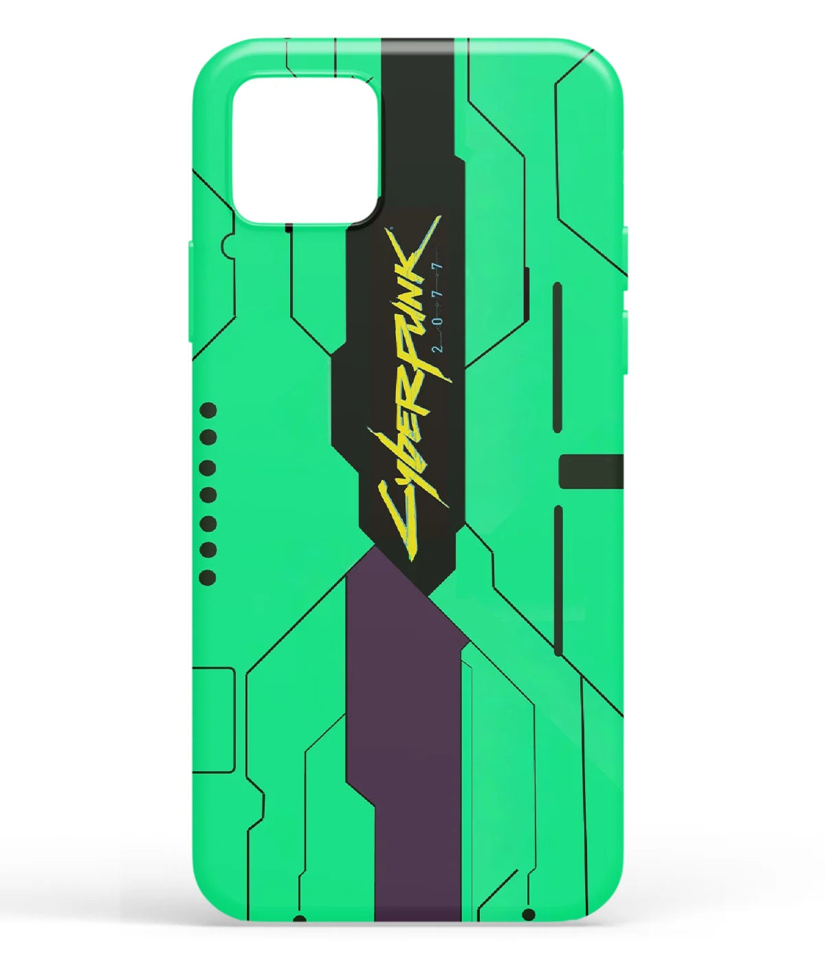 A front-on view of soft silicone phone case with a colorful design.
