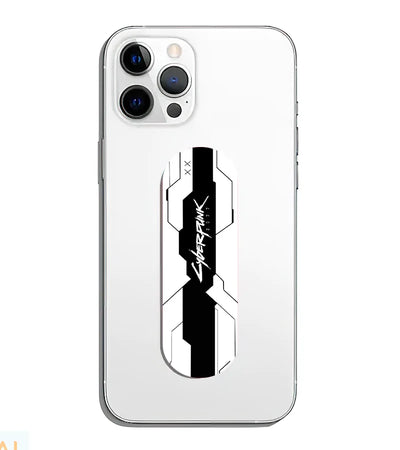 A phone grip slider applied to the back of a smartphone.