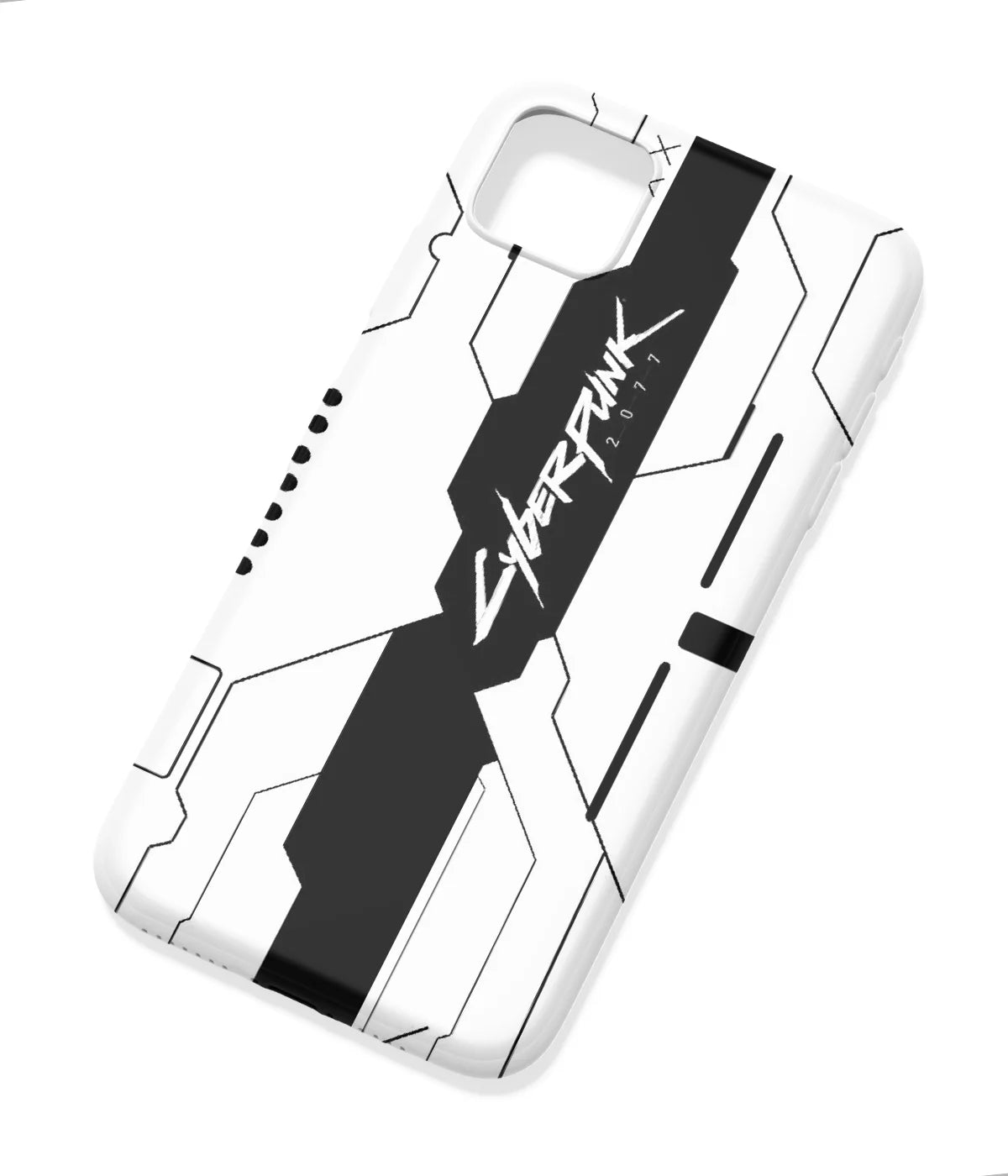 An angled view of a soft silicone case featuring a colorful design.
