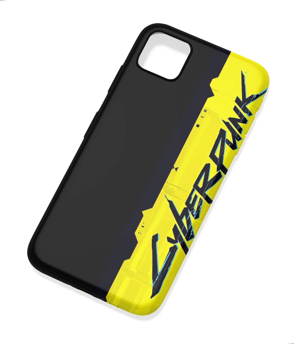 An angled view of a soft silicone case featuring a colorful design.