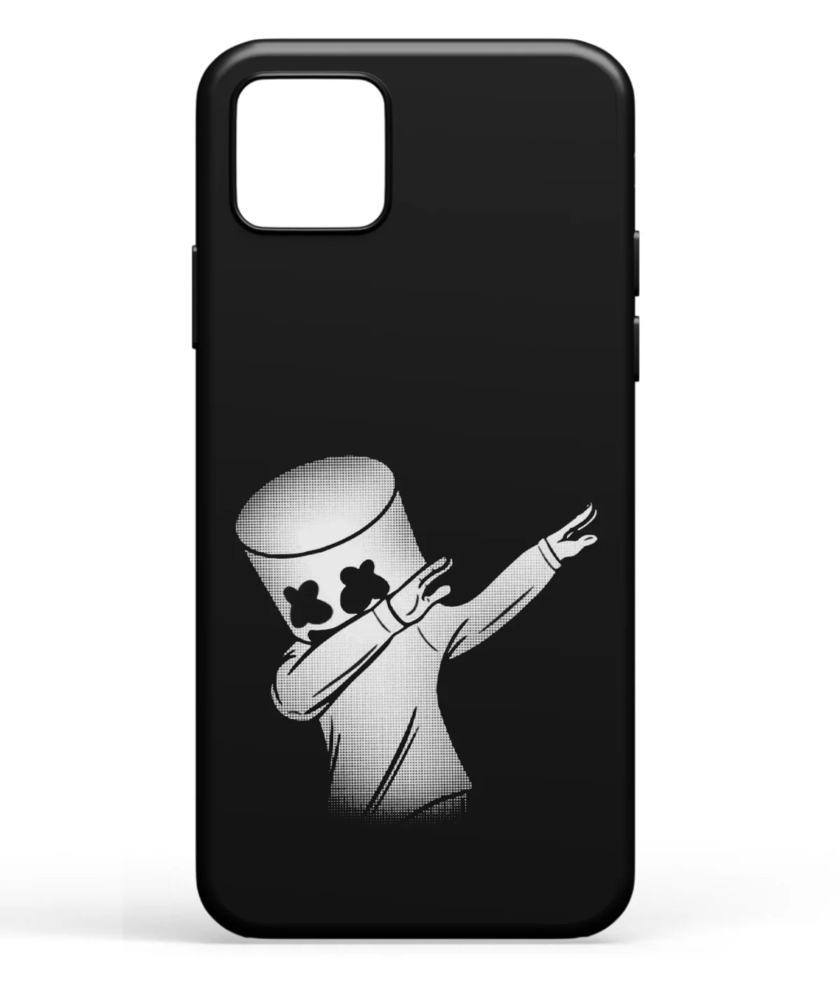 A front-on view of soft silicone phone case with a colorful design.