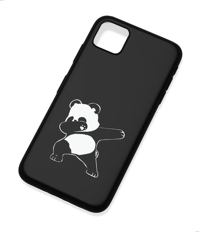 An angled view of a soft silicone case featuring a colorful design.