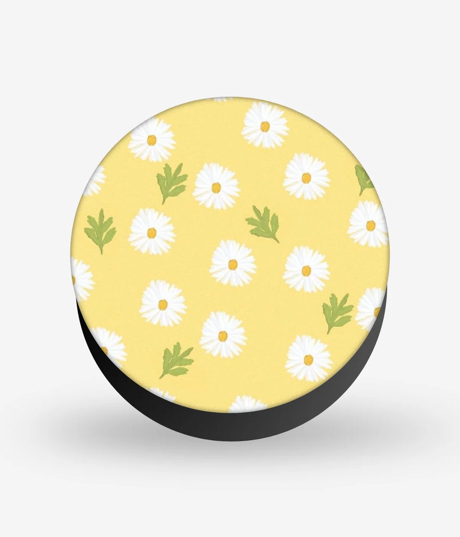 Daisy Flower Pattern Yellow Phone Grip