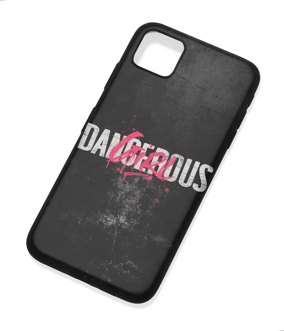 An angled view of a soft silicone case featuring a colorful design.