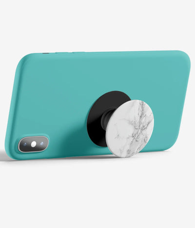 An image demonstrating how to use the phone grip as a stand to hold a mobile phone in landscape mode for hands-free viewing