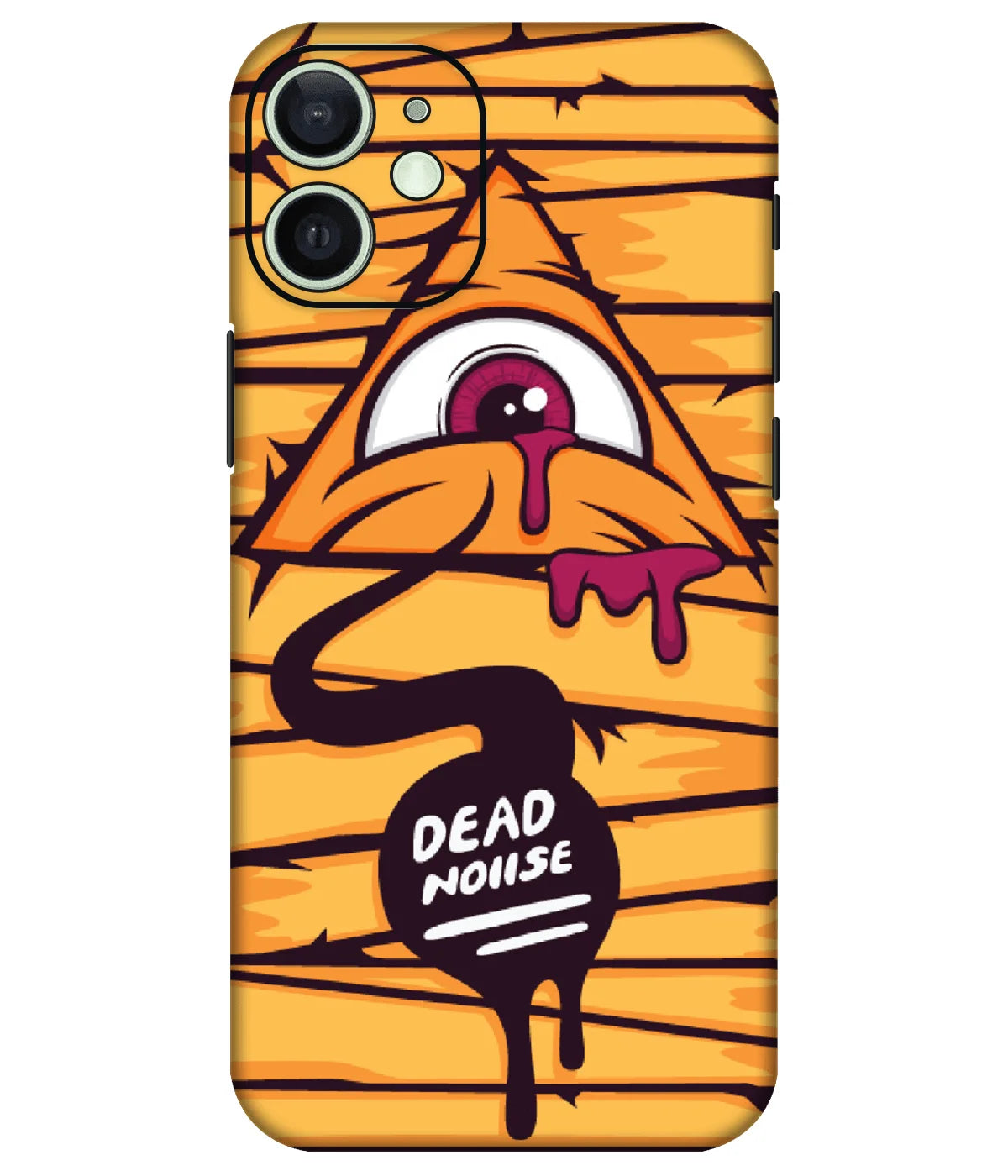 Image of a phone case featuring a mobile skin with a graphic design.
