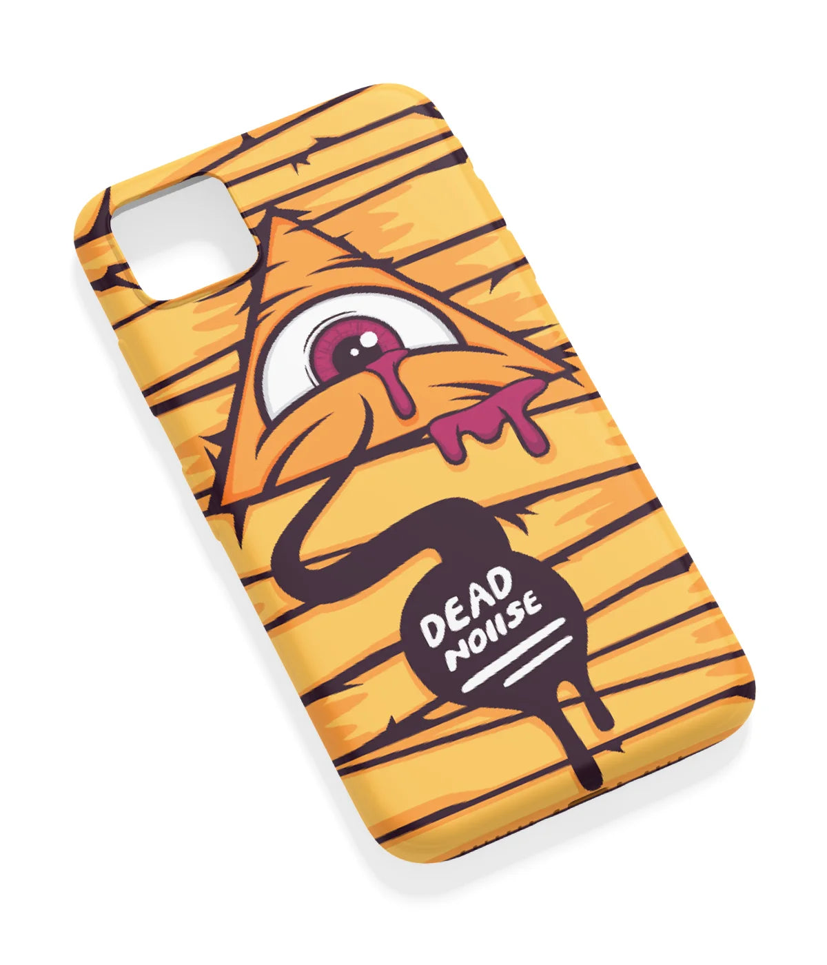 An angled view of a soft silicone case featuring a vibrant design.