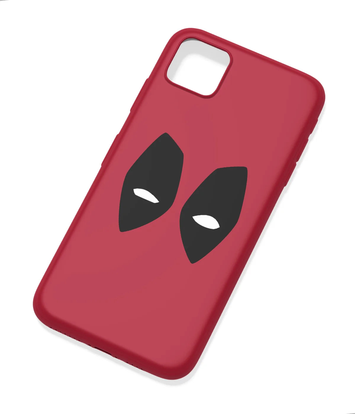 An angled view of a soft silicone case featuring a colorful design.