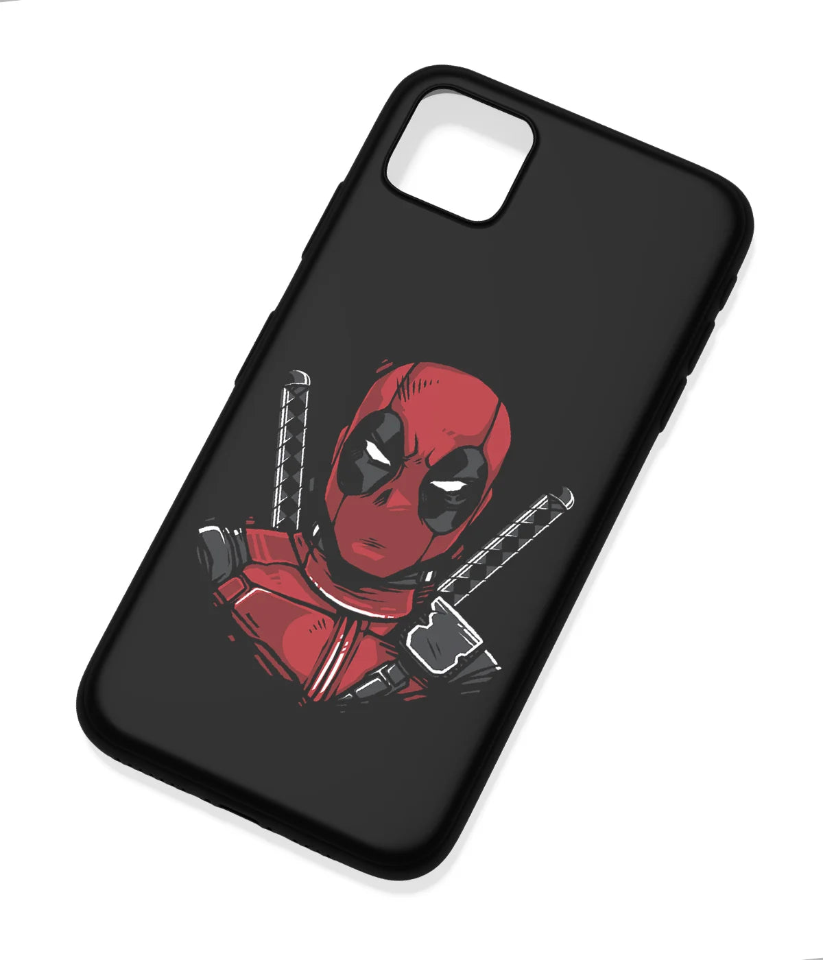 An angled view of a soft silicone case featuring a colorful design.