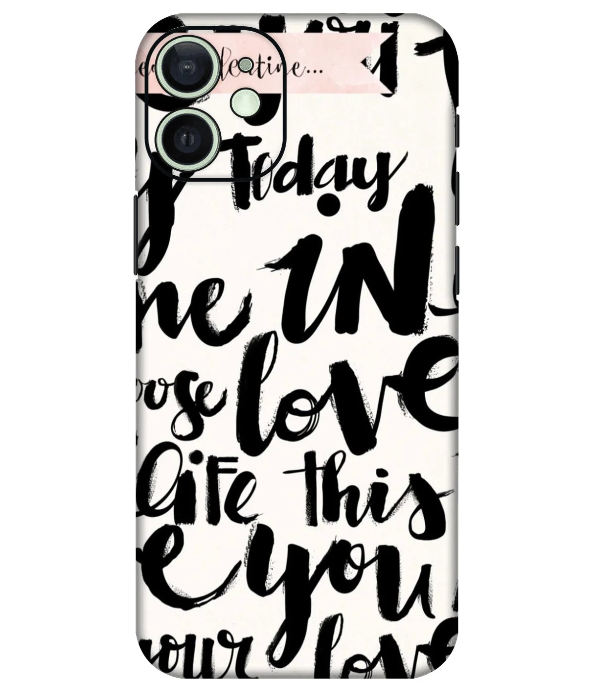 Image of a phone case featuring a mobile skin with a graphic design.