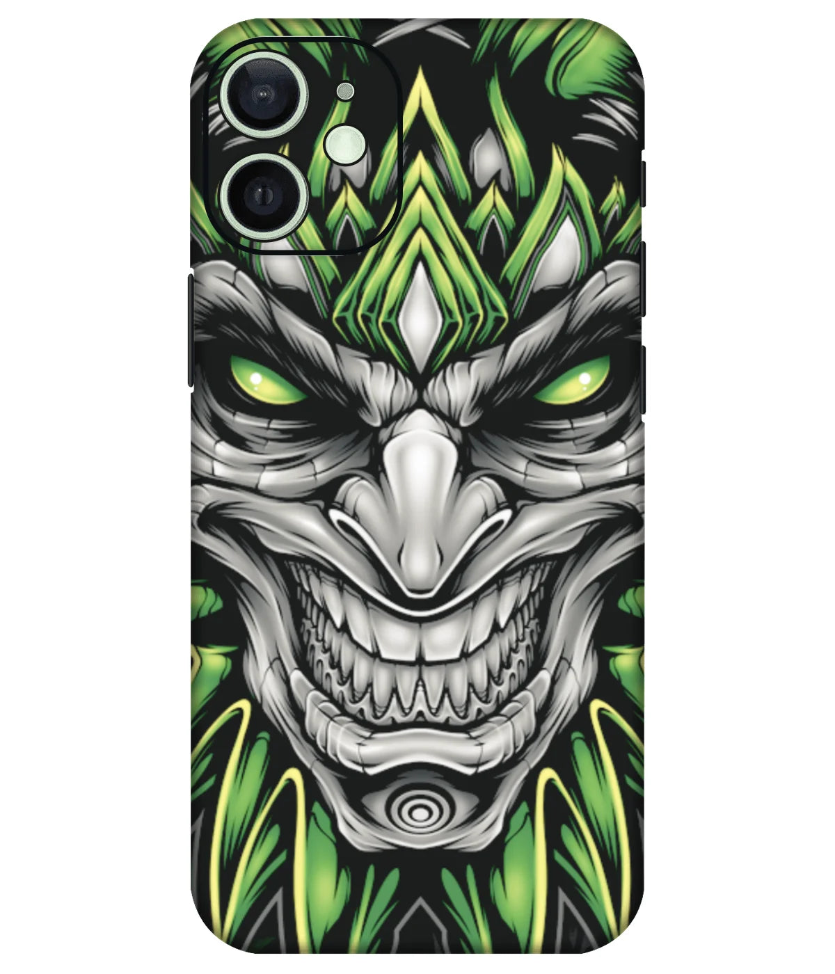Image of a phone case featuring a mobile skin with a graphic design.