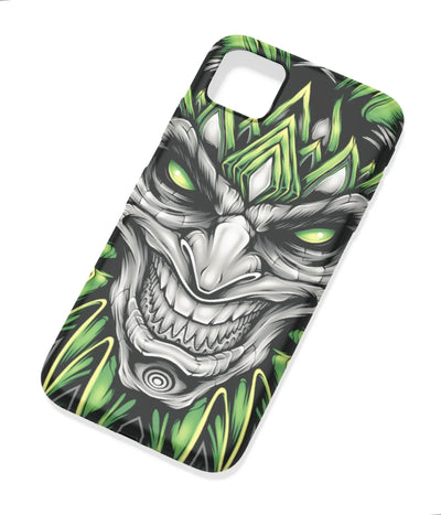 An angled view of a soft silicone case featuring a colorful design.