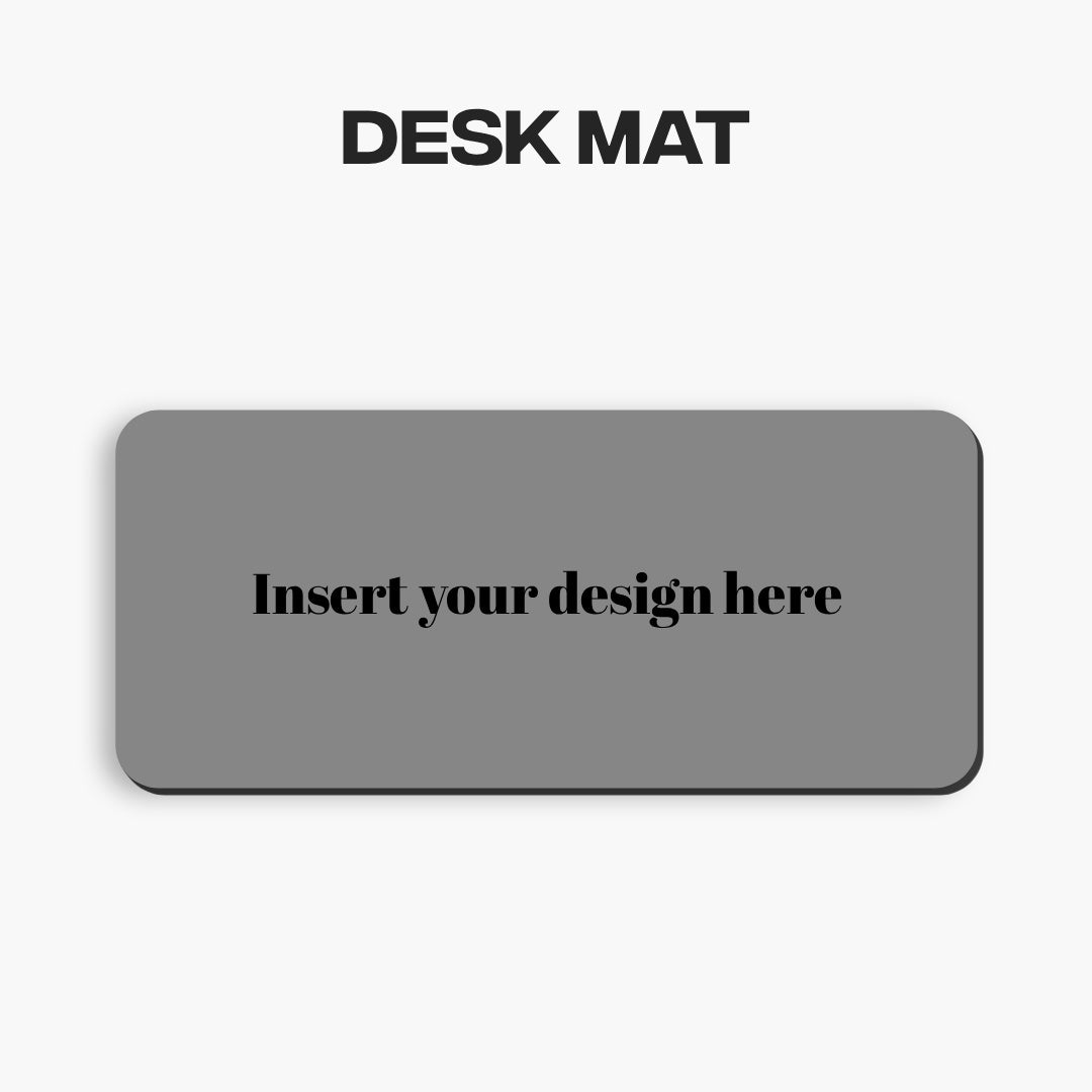 Banner for Custom Desk Mat illustrating the personalization process where users upload a photo to create a premium Desk Mat.