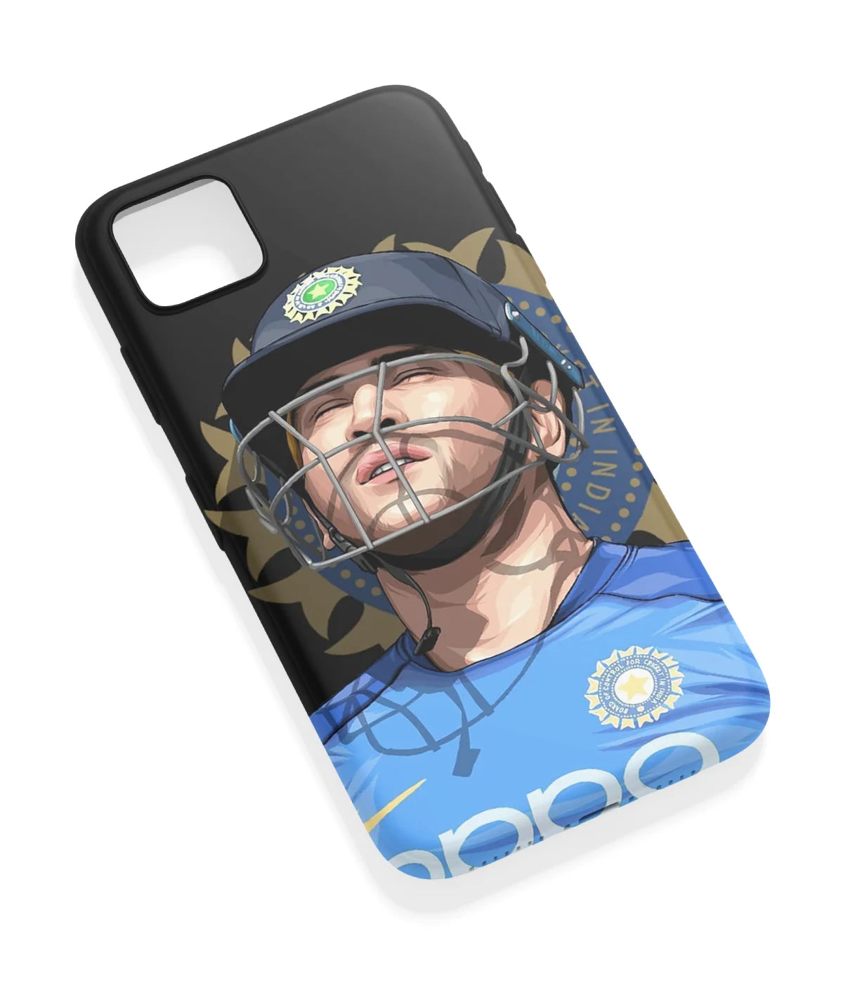 An angled view of a soft silicone case featuring a vibrant design.