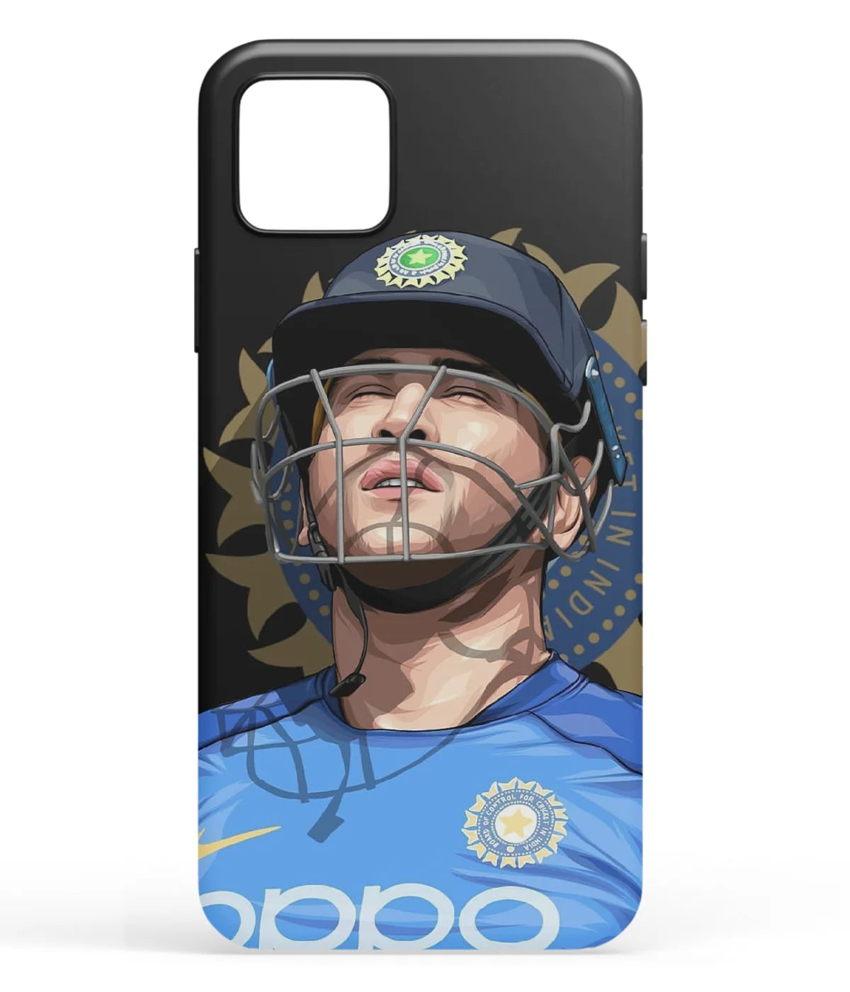 A front-on view of soft silicone phone case with a colorful design.