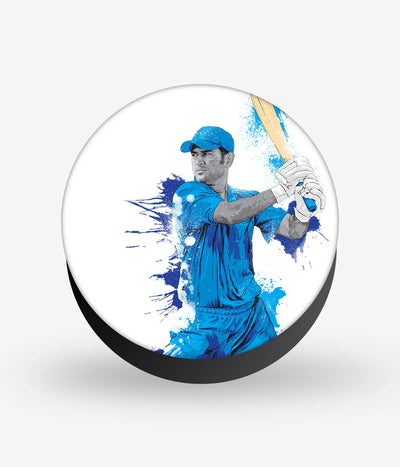 Mobile phone grip with a colorful design on a white background