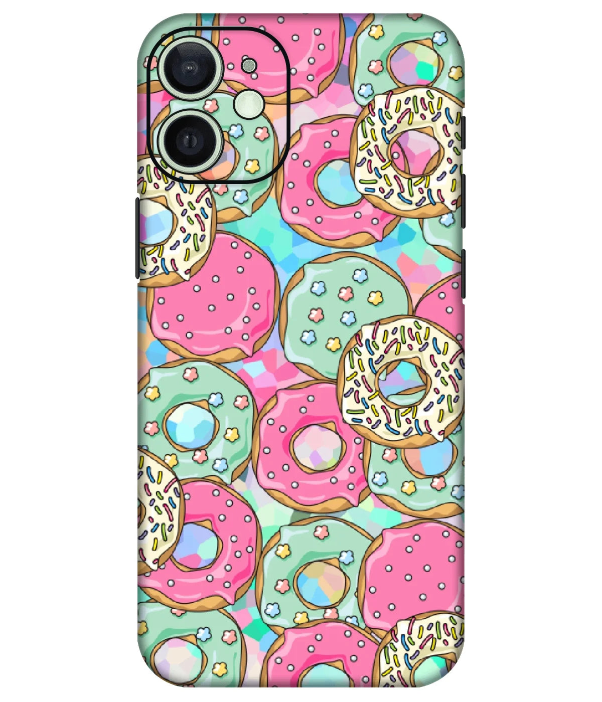 Image of a phone case featuring a mobile skin with a graphic design.